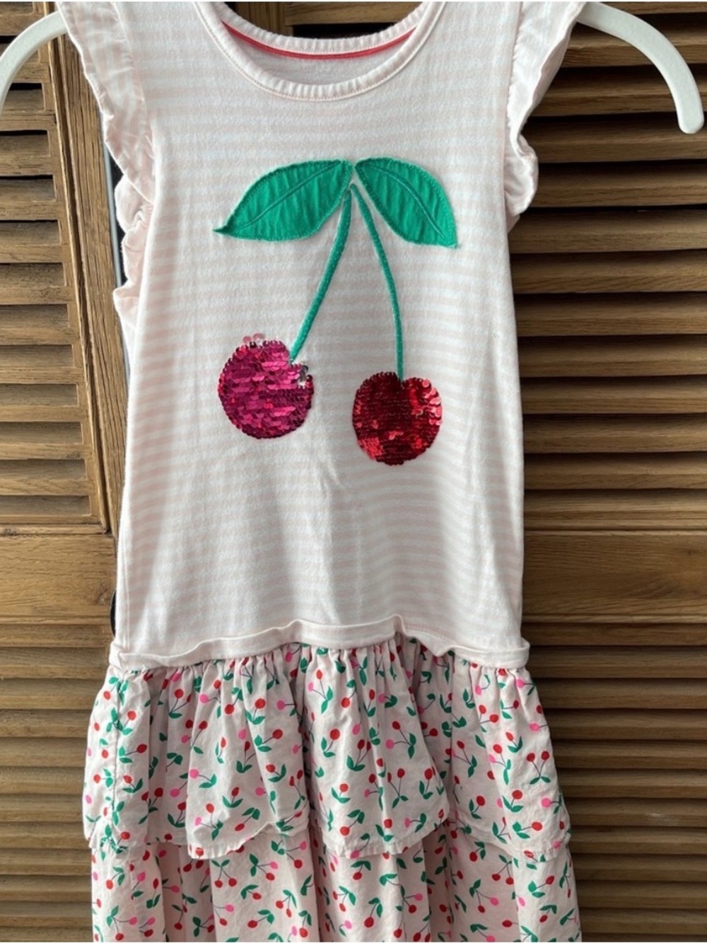 Mini Boden Girls Pink Cherry Dress